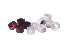 13-425 Screw Thread Cap, Polypropylene, Black, Bonded PTFE Septum