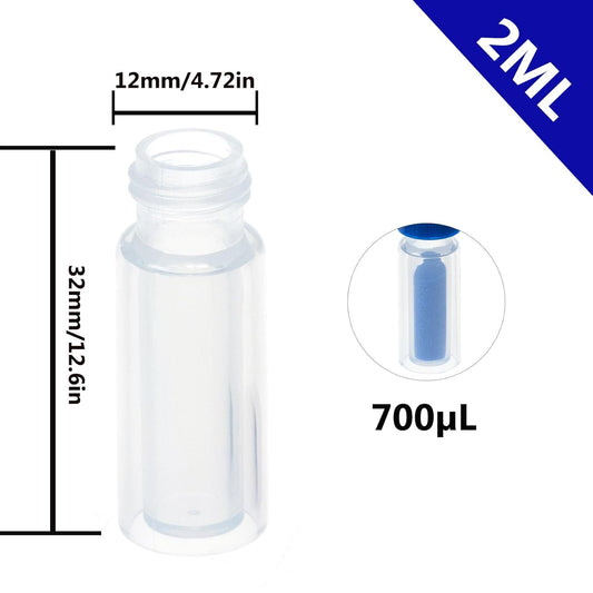 0.7mL 9-425 PP Screw Thread Micro-Vial Transparent. 12x32mm